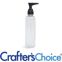 04 oz Clear Bullet w/ Black Ribbed Lotion Pump Set