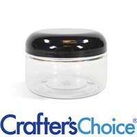 04 oz Clear Heavy Wall Jar w/ Black Dome Top Set