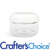 04 oz Clear Heavy Wall Jar w/ White Dome Top Set