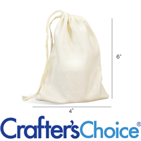 Muslin Drawstring Bags - Traditional 4 x 6
