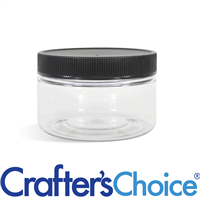 04 oz Clear Heavy Wall w/ Black Ribbed Top Set