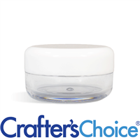 1/3 oz Clear Jar with White Top