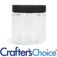 08 oz Clear Basic Jar with Black Ribbed Top Set