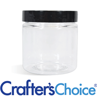08 oz Clear Basic Jar with Black Straight Top Set