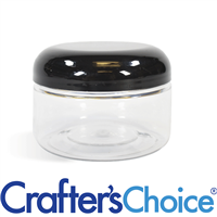 08 oz Clear Heavy Wall Jar w/ Black Dome Top Set