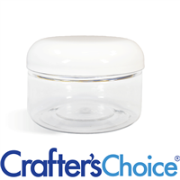 08 oz Clear Heavy Wall Jar w/ White Dome Top Set