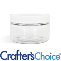 08 oz Clear Heavy Wall Jar w/ White Ribbed Top Set