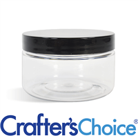 08 oz Clear Heavy Wall Jar w/ Blk Straight Top Set