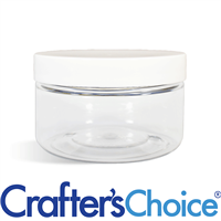 08 oz Clear Heavy Wall Jar w/ Wht Straight Top Set