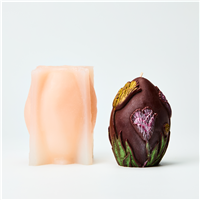 Tulips on Egg Shape Silicone Mold - 3D 