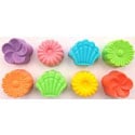 Guest Shells & Flowers Soap Mold: 8 Cavity