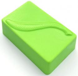 Rectangle w/Leaf Soap Mold: 4 Cavity