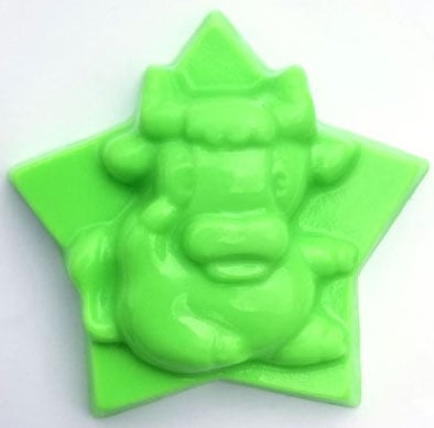 Cow in Star Soap Mold: 4 Cavity