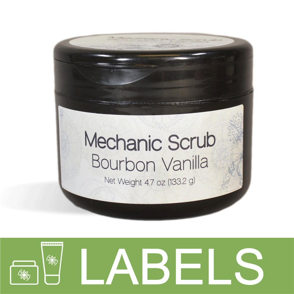 Bourbon Vanilla Mechanic Scrub Label