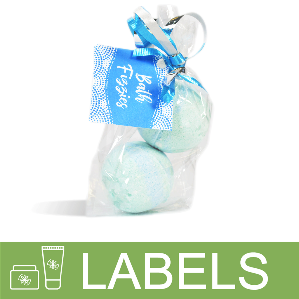 Beachy Blue Bath Fizzies Label