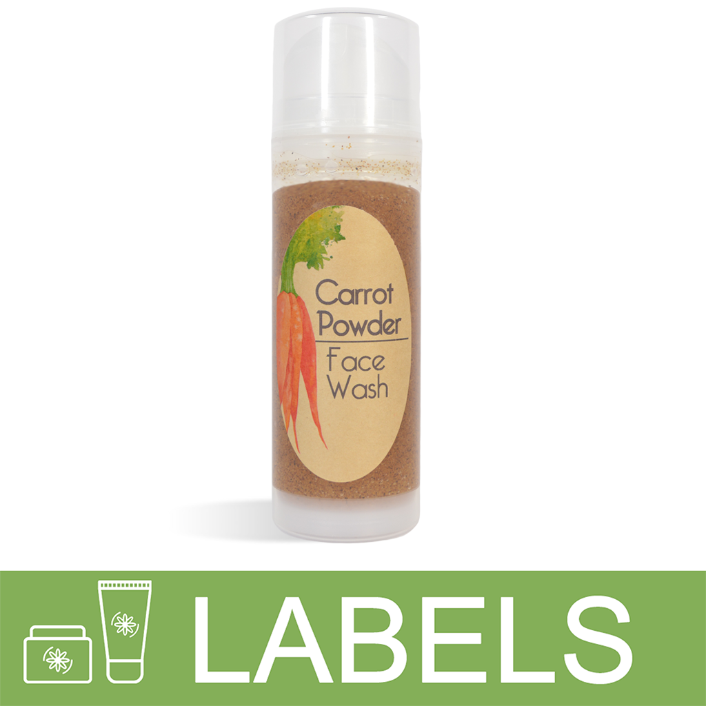 Carrot Powder Face Wash Label