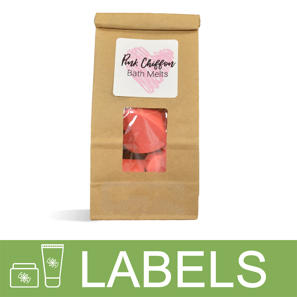 Pink Chiffon Bath Melts Label