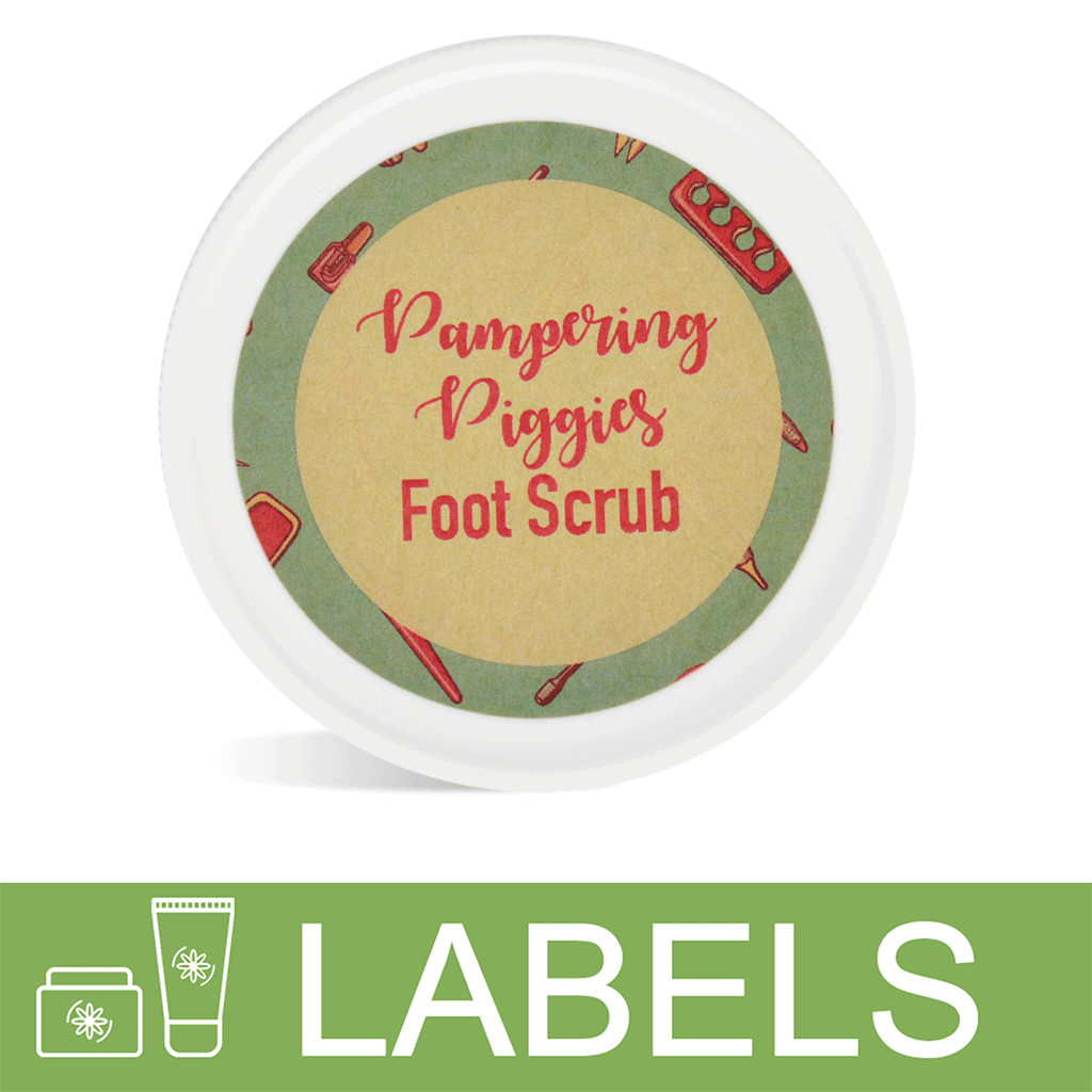 Pampering Piggies Foot Scrub Label