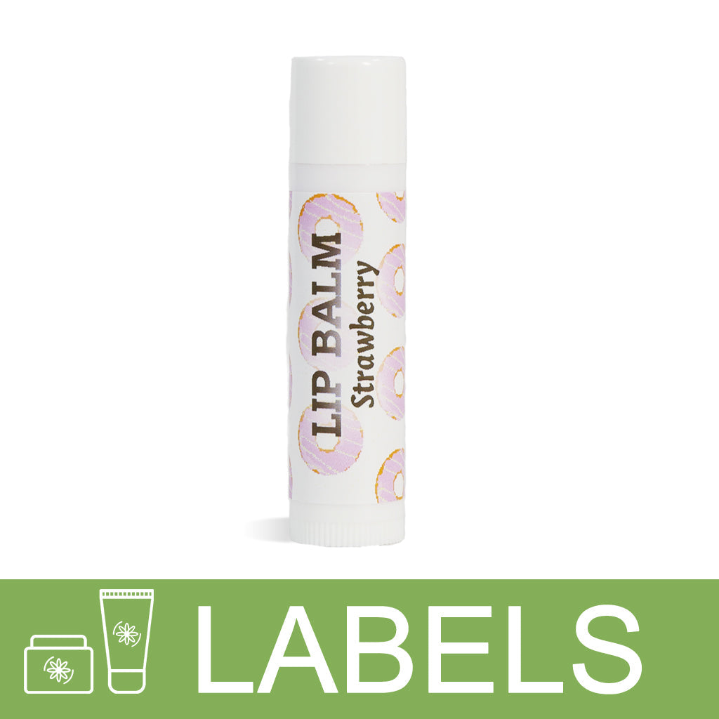 Strawberry Donut Lip Balm Label