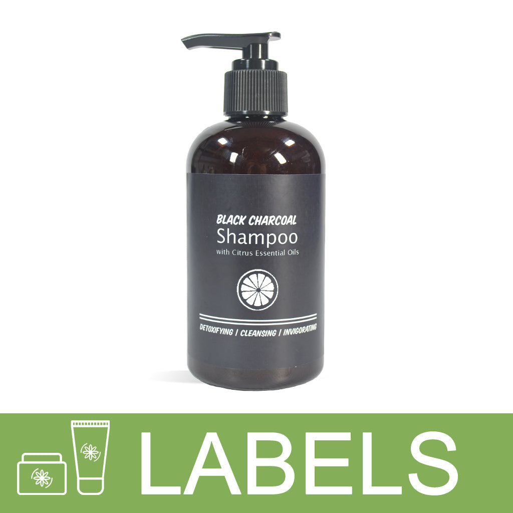 Black Charcoal Shampoo Label