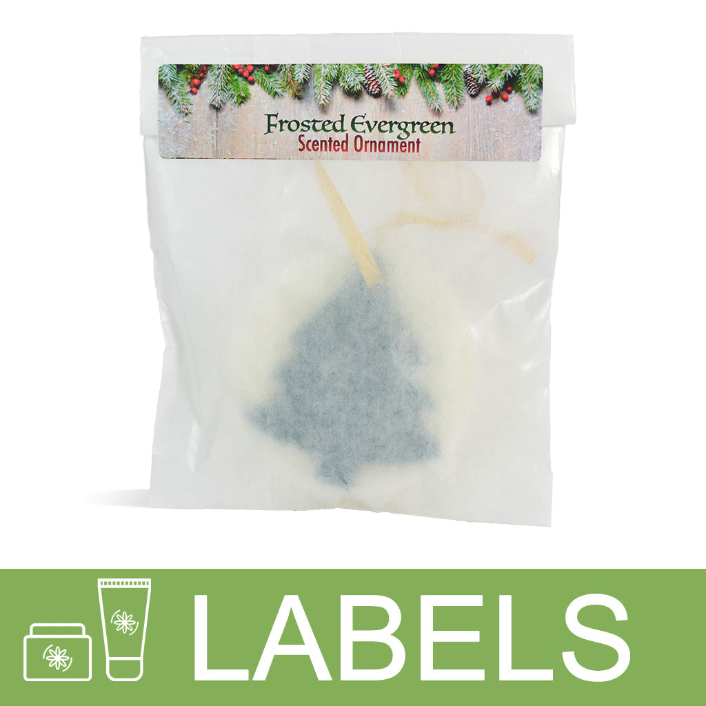Frosted Evergreen Scented Ornaments Label