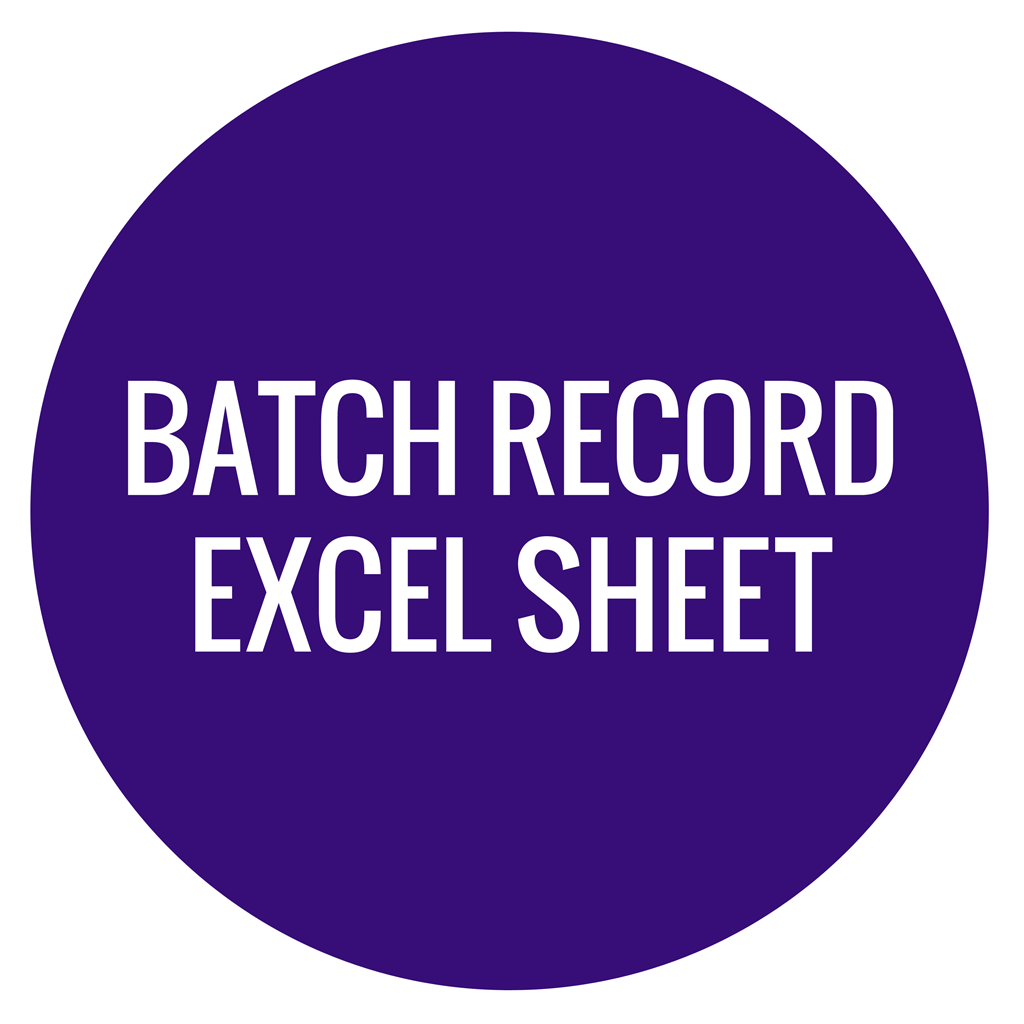 Batch Record Excel Sheet