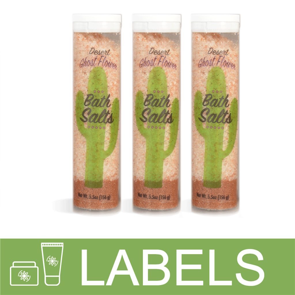 Desert Ghost Flower Cactus Bath Salts Label