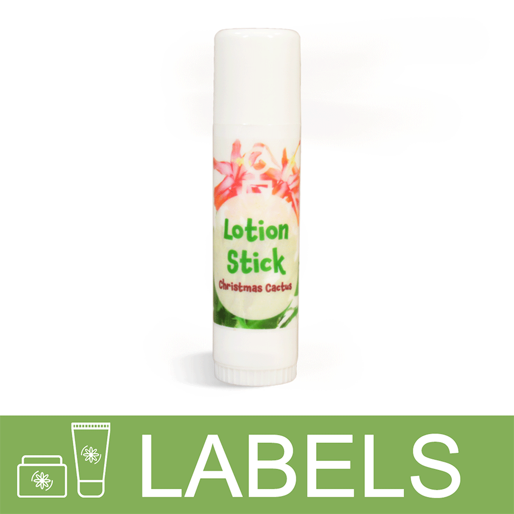 Christmas Cactus Lotion Stick Label