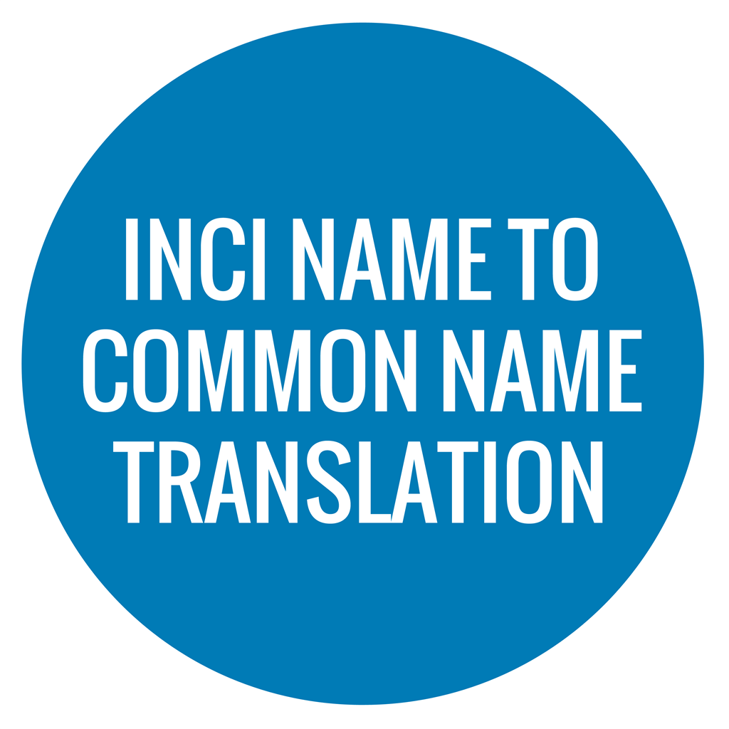 INCI Name to Common Name Translation