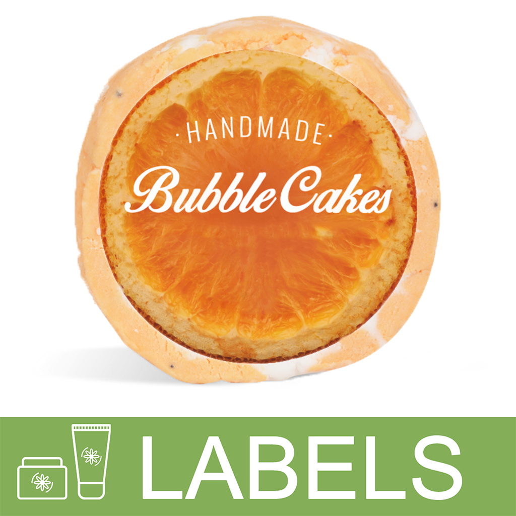 Orange Bubble Cakes Label