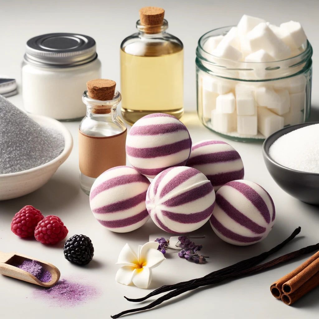 Black Raspberry Vanilla Striped Bath Bombs Recipe