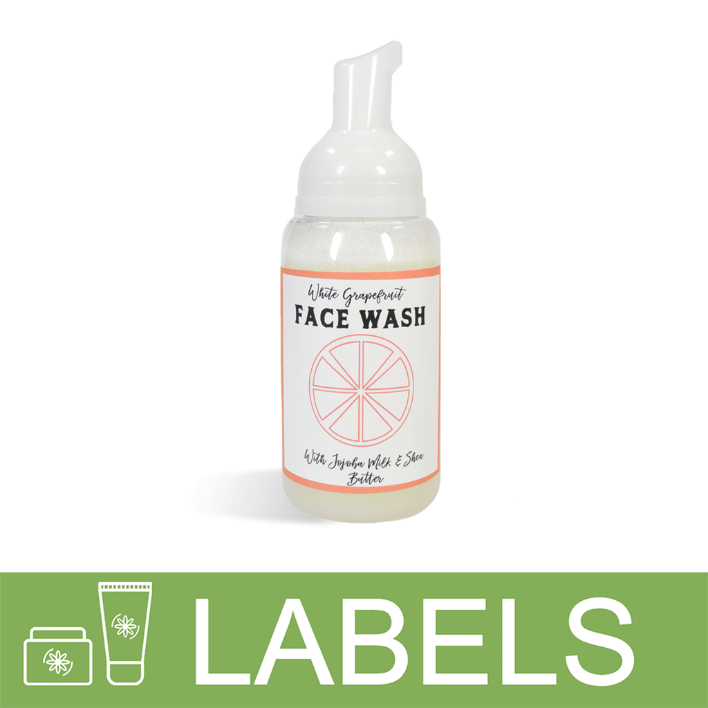 White Grapefruit Face Wash Label