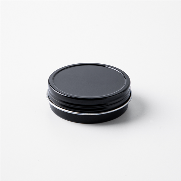 1 oz Black Shallow Rustproof Tin & Screw Top Set