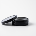 1 oz Black Shallow Rustproof Tin & Screw Top Set