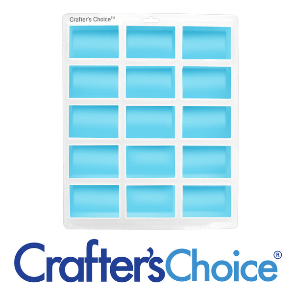 15 Cavity Euro Rectangle Silicone Soap Mold 1613