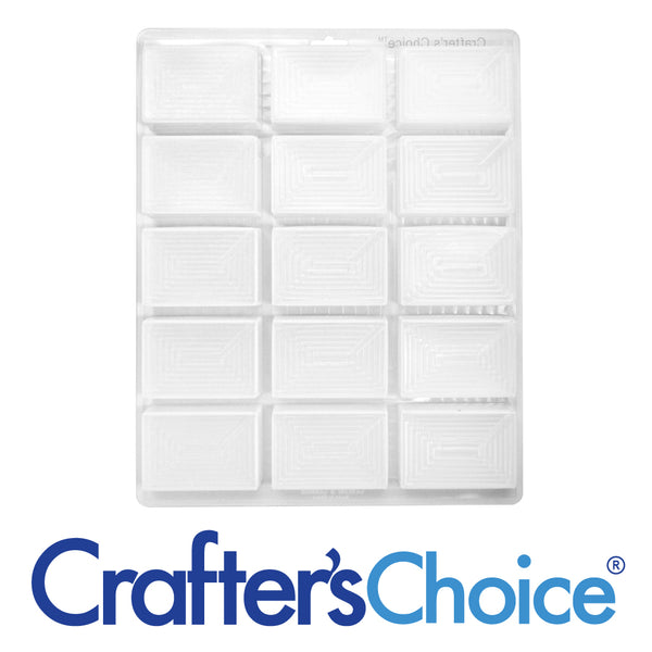 15 Cavity Euro Rectangle Silicone Soap Mold 1613