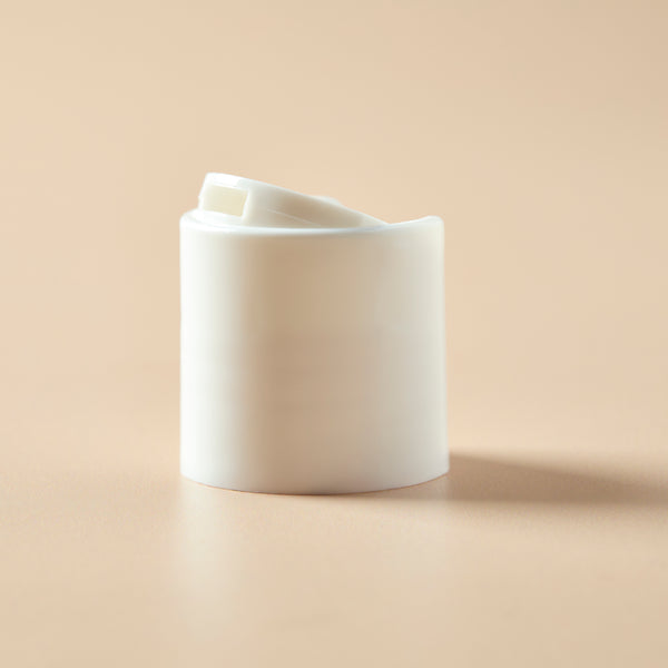 28/410 White Smooth Disc Top Cap - Zoom Media 1