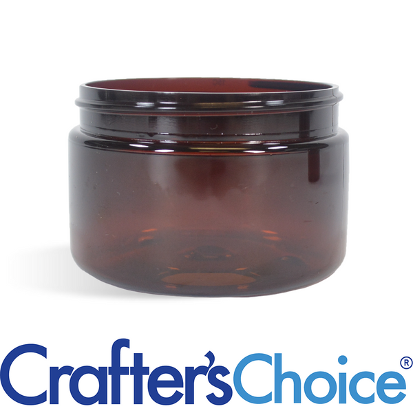 2 oz Amber Heavy Wall Plastic Jar - 58/400 - Zoom Media 1