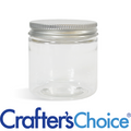 4 oz Clear Basic Jar & Silver Metal Top Set