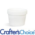 3.4 oz White Plastic Pot & Lid Set