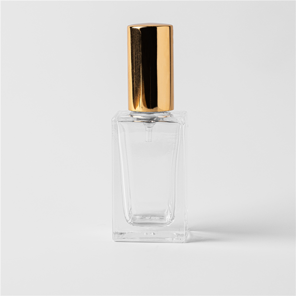 0.54 oz Clear Glass Perfume Bottle with Gold Spray Top