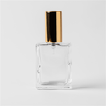 0.57 oz Clear Glass Perfume Bottle with Gold Spray Top