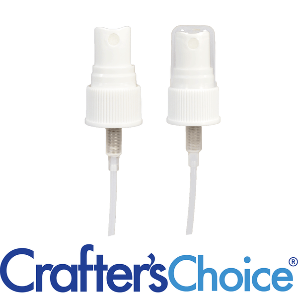20/410 White Ribbed Sprayer Top - Clear Cap - Wholesale Supplies
