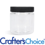 2 oz Clear Basic Jar & Black Ribbed Top Set