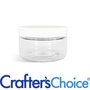 2 oz Clear Heavy Wall Jar & Wht Straight Top Set