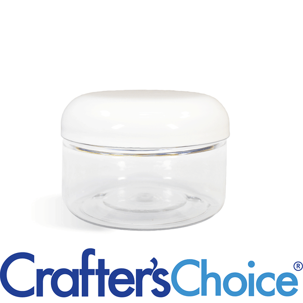 2 oz Clear Heavy Wall Jar & White Dome Top Set - Zoom Media 1