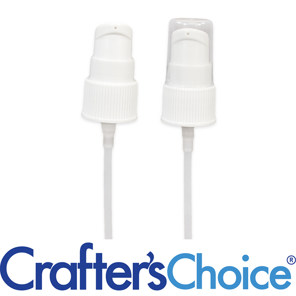 20/410 White Petite Treatment Pump Top - Clear Cap - Wholesale