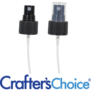24/410 Black Ribbed Sprayer Top - Clear Cap - Featured Image