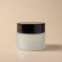 3.38 oz Frosted Glass Jar & Black Lid