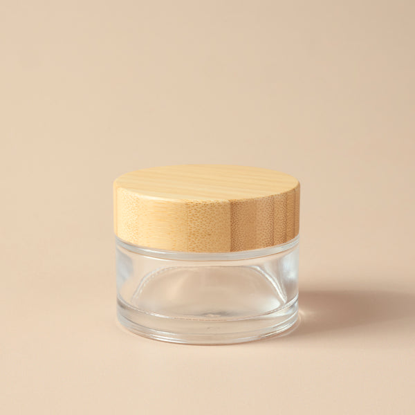 1.7 oz Clear Glass Jar & Bamboo Lid